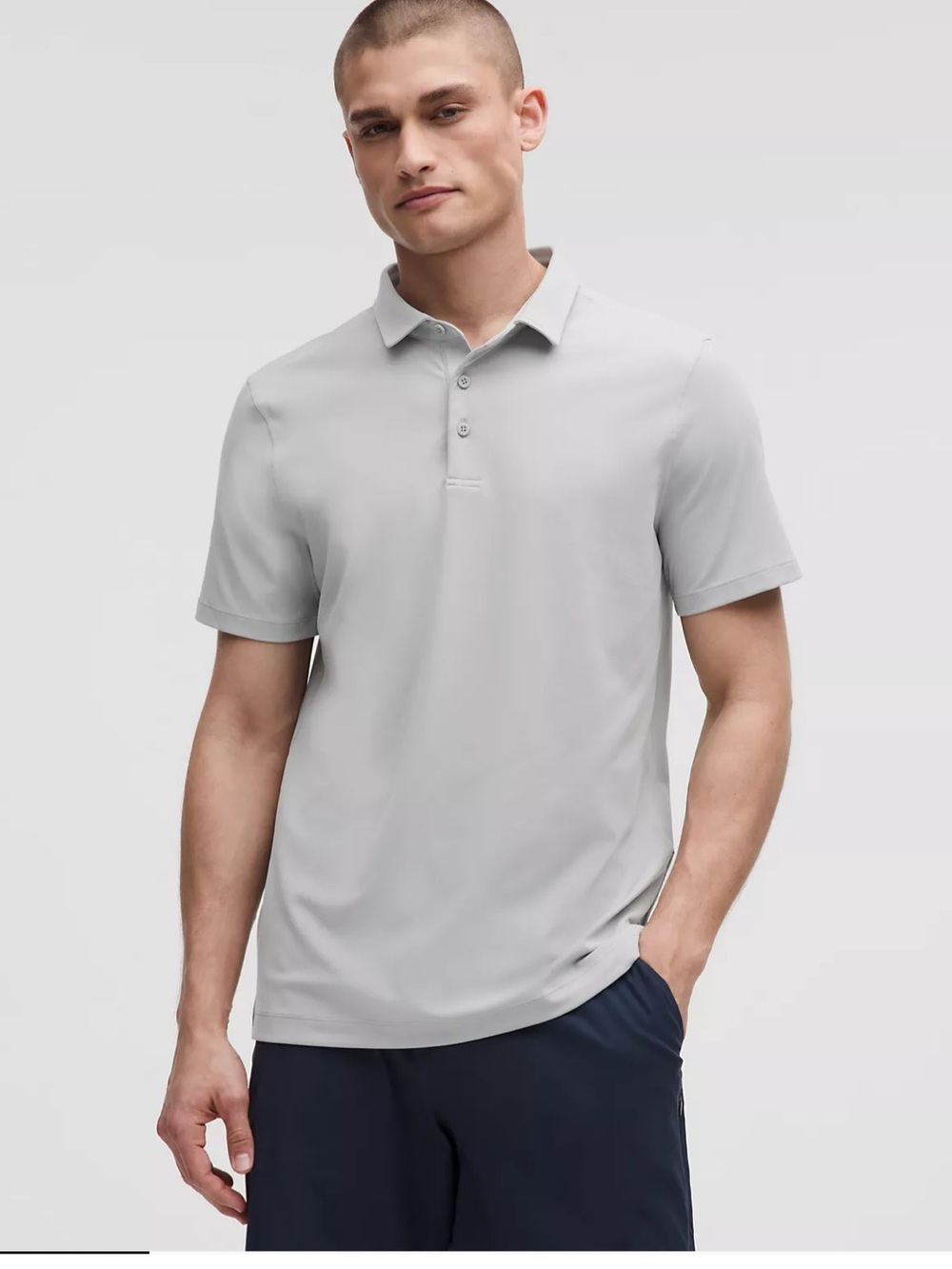 Lululemon men’s polo shirt silver white size small